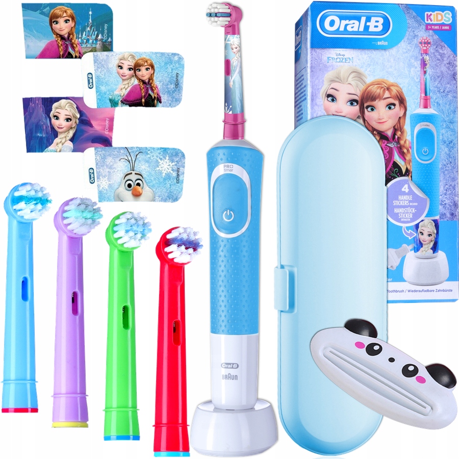 Elektrická zubná kefka Oral-B Vitality 100 Kids Frozen modrá + 3 ďalšie produkty